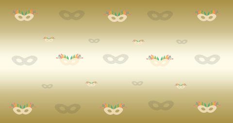Elegant masquerade mask pattern on beige gradient background