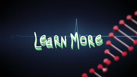 Animated Text with DNA Helix on Heartbeat Background