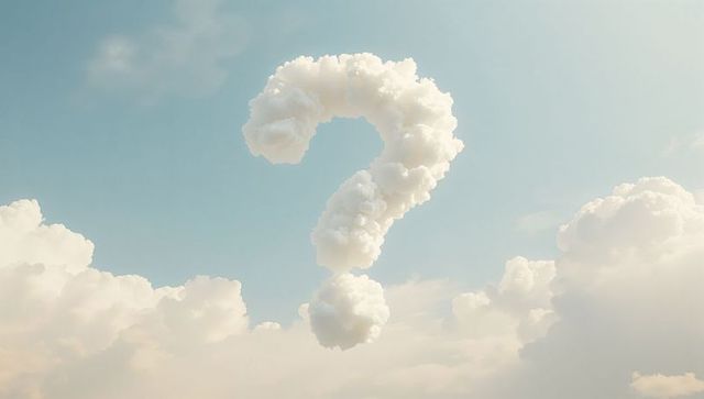 Question Mark Shaped Cloud in Clear Blue Sky