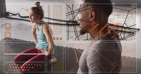 Workout Partners Analyzing Fitness Data with Virtual Interface