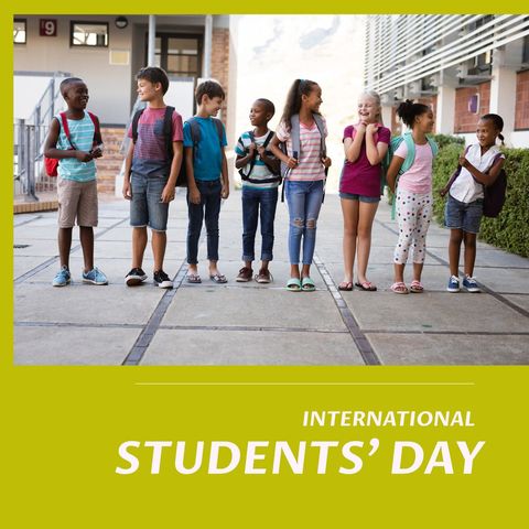 diverse schoolchildren celebrating international students' day - Download Free Stock Templates Pikwizard.com