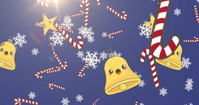 Festive Christmas Decorations with Bells and Candy Canes - Download Free Stock Images Pikwizard.com