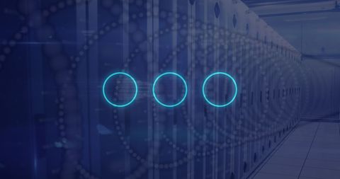 abstract digital circles over modern server room grid - Download Free Stock Images Pikwizard.com