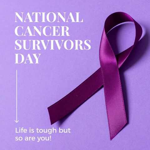 National Cancer Survivors Day Purple Ribbon Celebration - Download Free Stock Templates Pikwizard.com