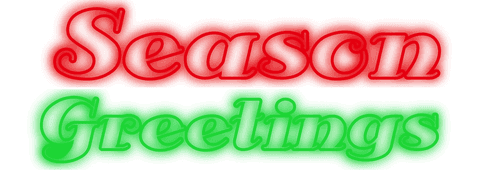 Transparent Season Greetings Text in Festive Red and Green