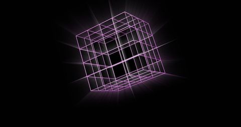 Glowing Needle Cube on Black Background - Download Free Stock Images Pikwizard.com