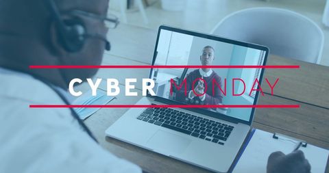 Cyber Monday Online Consultation by African American Senior Doctor - Download Free Stock Images Pikwizard.com