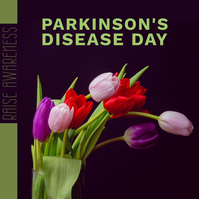 Colorful Tulips for Parkinson's Disease Awareness - Download Free Stock Templates Pikwizard.com