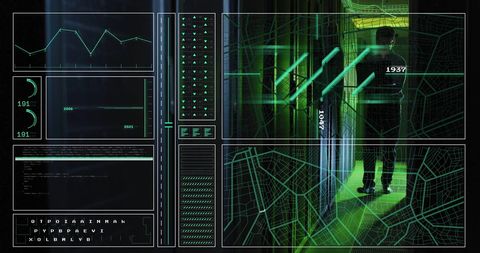 Technology Concepts in Data Processing with Hi-Tech Interface Overlay - Download Free Stock Images Pikwizard.com