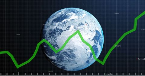 Global Financial Trends Represented with Earth and Chart - Download Free Stock Images Pikwizard.com
