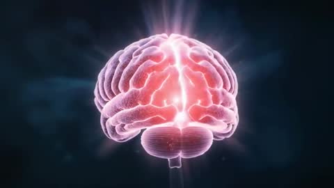 Glowing 3D Rotating Brain Model Animation