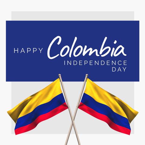 Colombian Independence Day Celebration with Crossed Flags - Download Free Stock Templates Pikwizard.com