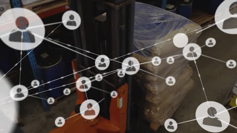 Global Shipping Network with Warehouse Overlay Animation