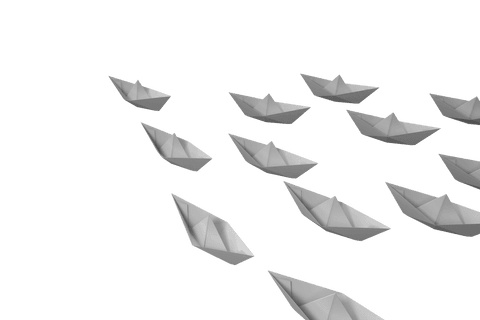 Transparent Paper Boats Illustration on Clear Background