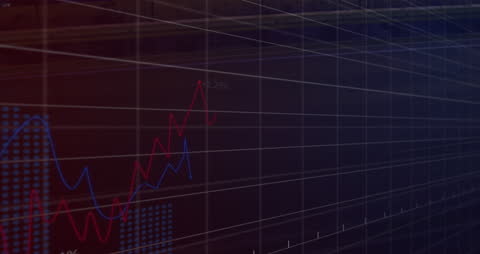 Financial Analytics Graphs Over Busy Cityscape