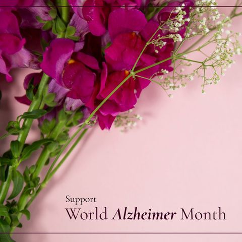 floral support for world alzheimer’s month awareness - Download Free Stock Templates Pikwizard.com
