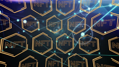 Digital Hexagon Patterns Representing NFT Technology Concept