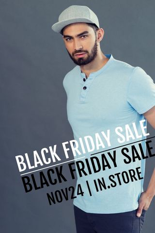 black friday sale advertising with confident model - Download Free Stock Templates Pikwizard.com