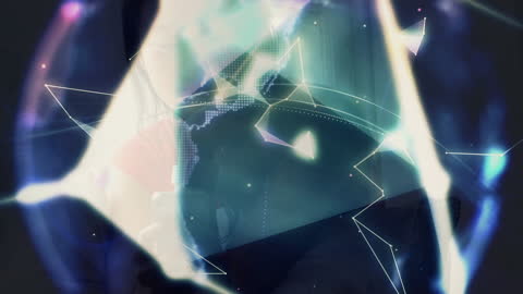 Abstract Globe with Network Connections Overlay on Technology