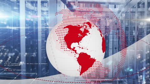 Digital Globe Animation with Network Connections and Cityscape