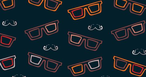 Retro Glasses and Moustache Pattern on Dark Background - Download Free Stock Images Pikwizard.com
