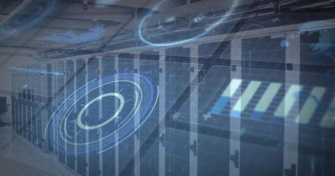 Innovative Data Center with Futuristic Holograms