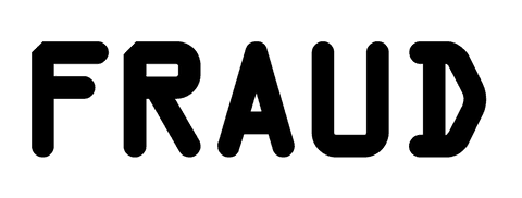 Transparent concept illustration of fraud text