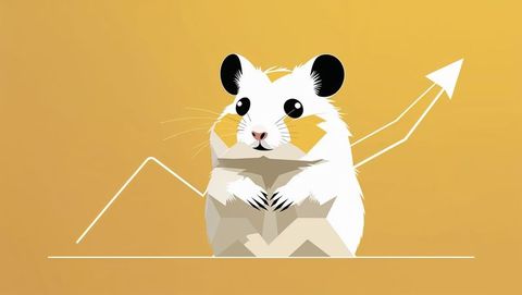 Stylized hamster with growing chart abstract illustration