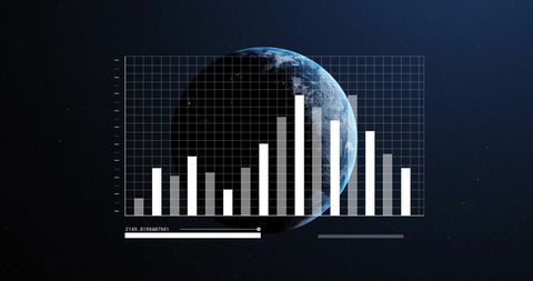 Global Financial Data Visualization Over Earth with Bar Chart - Download Free Stock Images Pikwizard.com