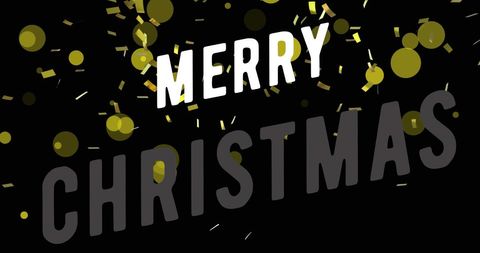Festive Merry Christmas Celebration with Confetti and Lights - Download Free Stock Images Pikwizard.com