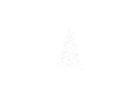 Festive colorful christmas tree lights on transparent background
