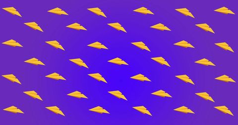Floating paper planes on blue gradient background