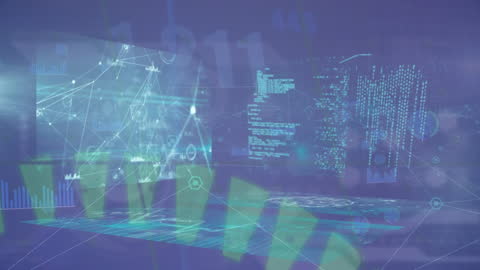 Futuristic Digital Network Visualizing Data Processing