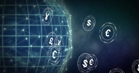 Global Currency Exchange Sphere with Digital Interface - Download Free Stock Images Pikwizard.com