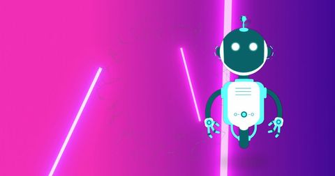 AI Chatbot in Futuristic Neon Background for Digital Communication - Download Free Stock Images Pikwizard.com
