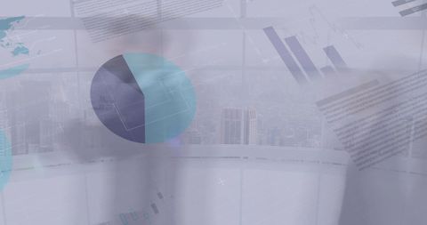 Business People Walking Alongside Financial Data Display