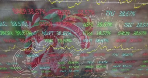 Stock Market Data Over Profit Graphs with a Festive Twist