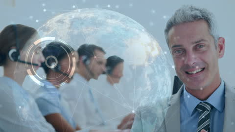 Global Business Connectivity with Diverse Team Using Headsets