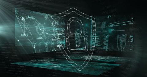 Digital Security Padlock Over Data Processing Interface - Download Free Stock Images Pikwizard.com
