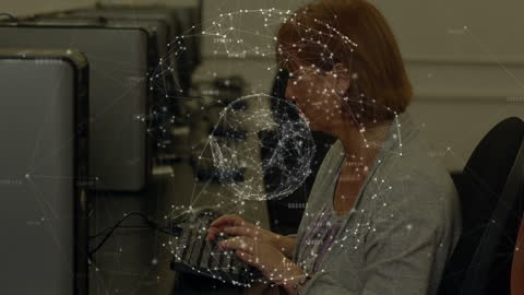 Teacher Engaging with Digital Network in Computer Lab