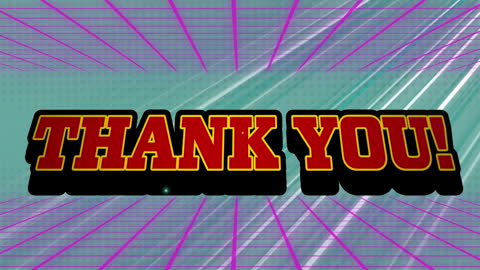 Retro Thank You Text Over Digital Green Grid