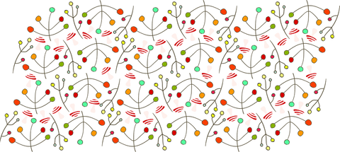 Seamless Transparent Christmas Branches Pattern with Baubles