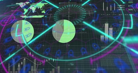 Futuristic Data Interface for Global Communication and Analysis - Download Free Stock Images Pikwizard.com