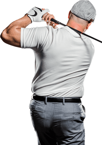 Transparent View of Golfer Ready to Swing