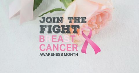 Breast Cancer Awareness Campaign Concept with Ribbon and Rose