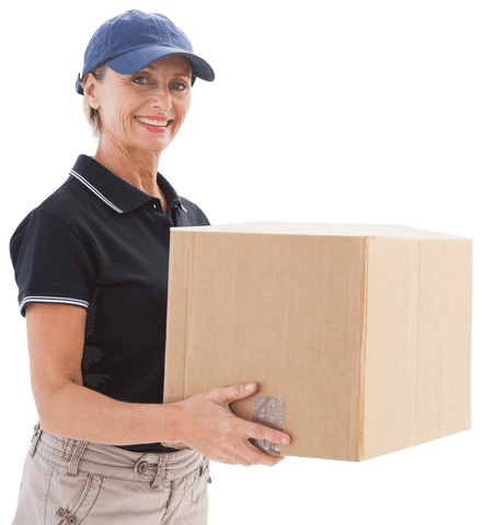 transparent smiling courier delivering parcel - Download Free Stock Videos Pikwizard.com