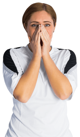 nervous football fan reacting in sports jersey on transparent background - Download Free Stock Videos Pikwizard.com
