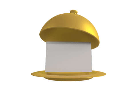 transparent golden cloche with open lid displaying menu - Download Free Stock Videos Pikwizard.com