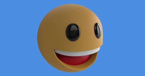 3D Smiley Emoji Face Over Blue Background - Download Free Stock Images Pikwizard.com