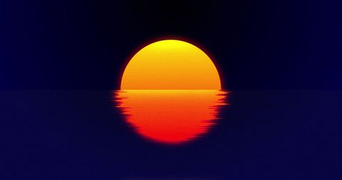 Abstract Glowing Sunset Over Reflective Water Surface - Download Free Stock Images Pikwizard.com